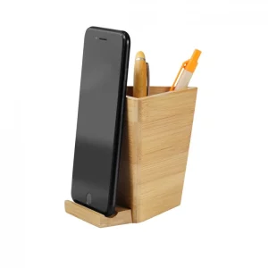 Pot à crayons avec support téléphone en bambou – BAMBEE
